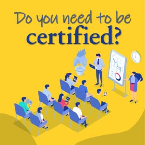 vector image of health coaches in a class obtaining certifications