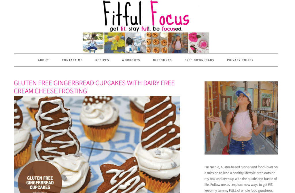 A screenshot of the Fitful Focus fitness blog homepage.