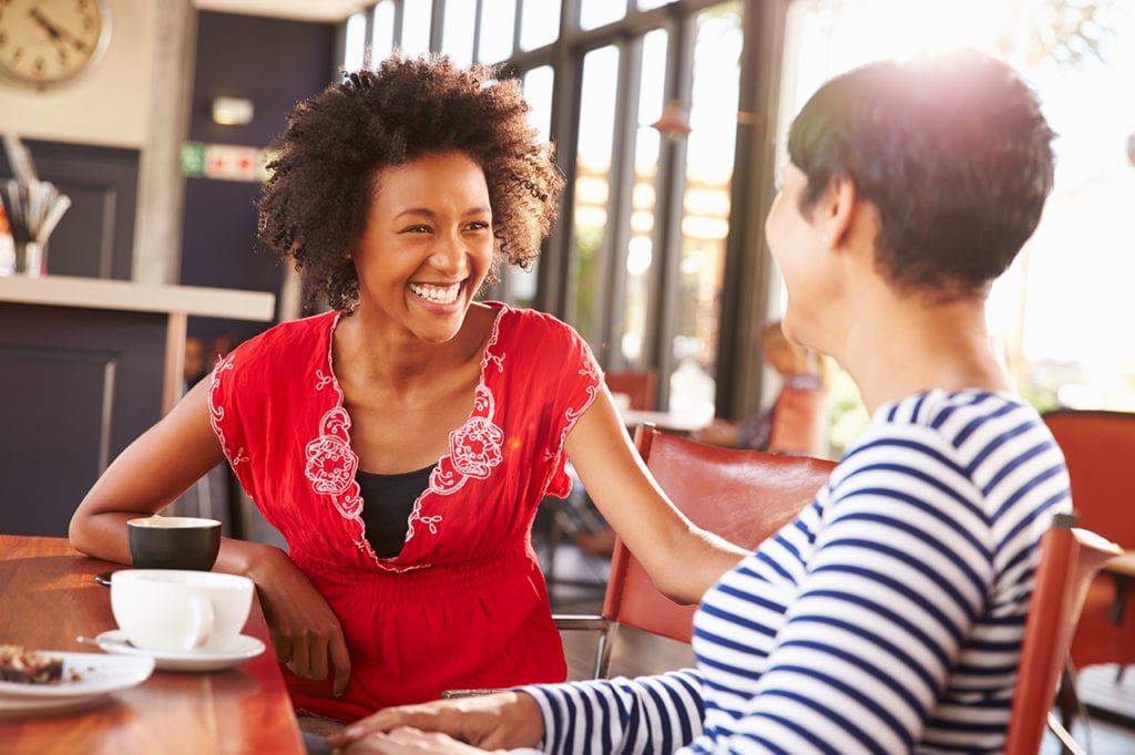 Teacher Burnout: Causes, Signs, and Help 10 A happy former teacher tells her friend about her new found career in wellness coaching.