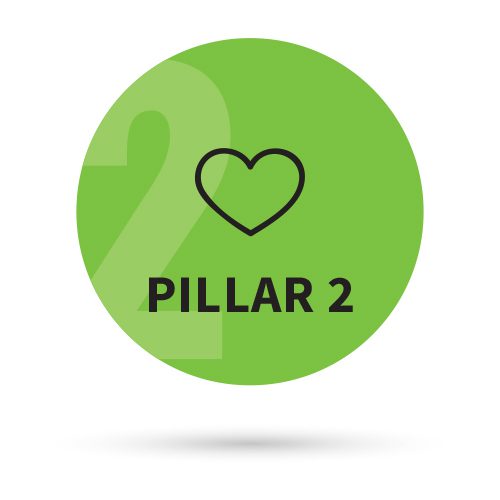What is Holistic Health and What are Its Pillars? 4 graphic of a heart with "Pillar 2" below it